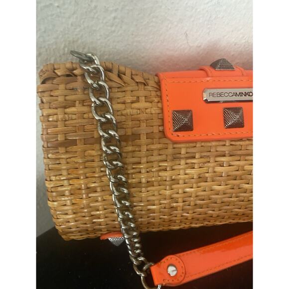 Rebecca Minkoff Neon Orange Straw Purse - Picture 5 of 14